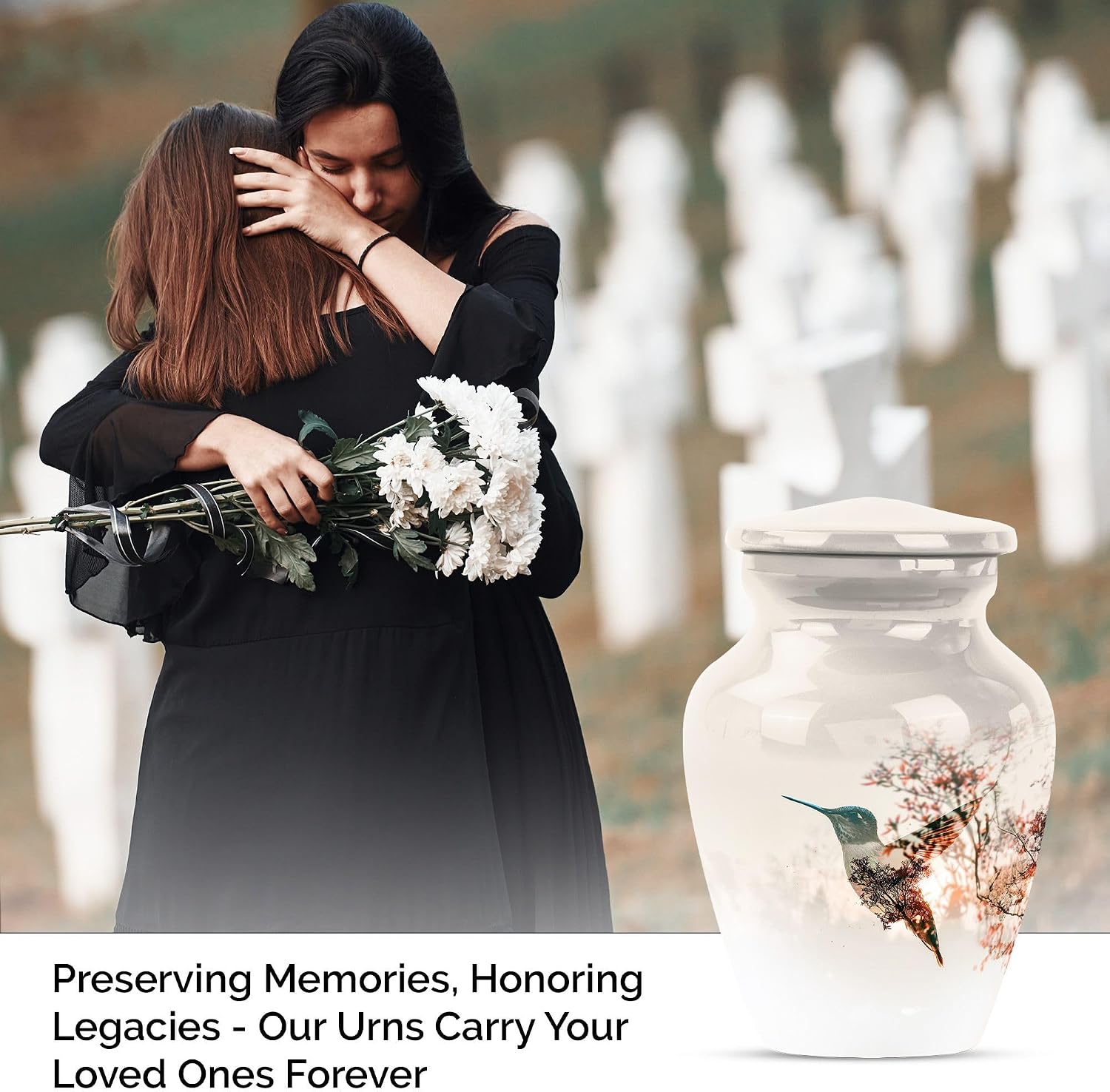 Hummingbird Urn for Ashes, 3 Inch Urn, White Urns, Mini Urns for Human Ashes, Cremation Urn for Ashes, Urns for Human Ashes Adult Man, Pet Urn for Ashes, Funeral Urns for Ashes