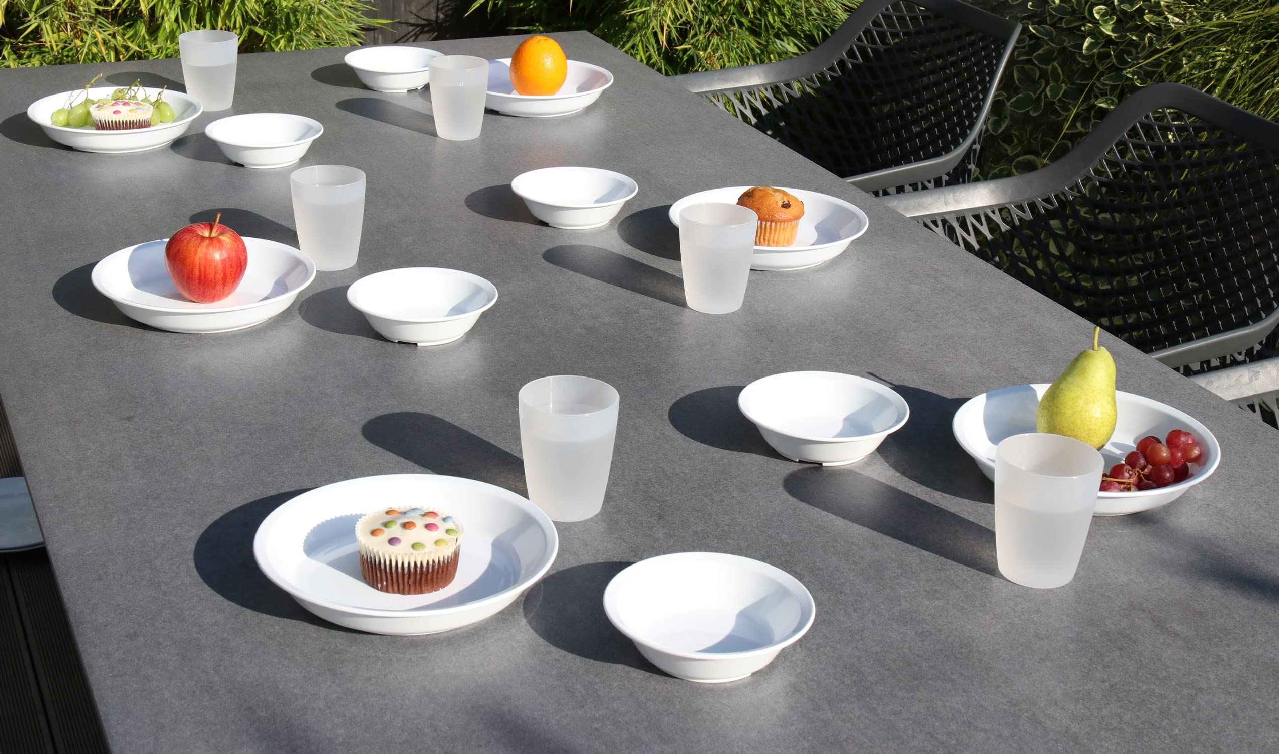 Gastro piatti plastica rigida lavabili 6 x 21 cm - bianco - piatto plastica dura bianchi