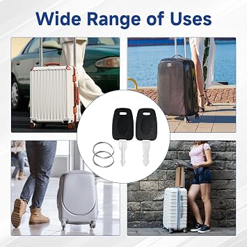 2PCS Universal Master Luggage Keys for TSA007 TSA002 Locks, Suitcase Locks with Keys Universal TSA007 Master Key Compatible with Luggage Suitcase Password (Black)