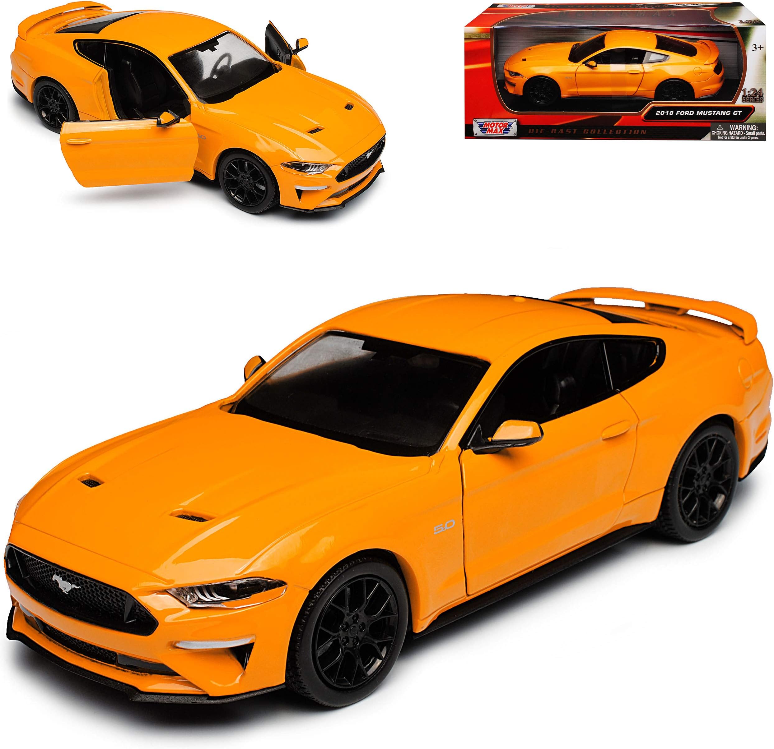 Motormax Ford Mustang VI Coupe Orange Model from 2014 Version from Facelift 2017 1/24 Model Car