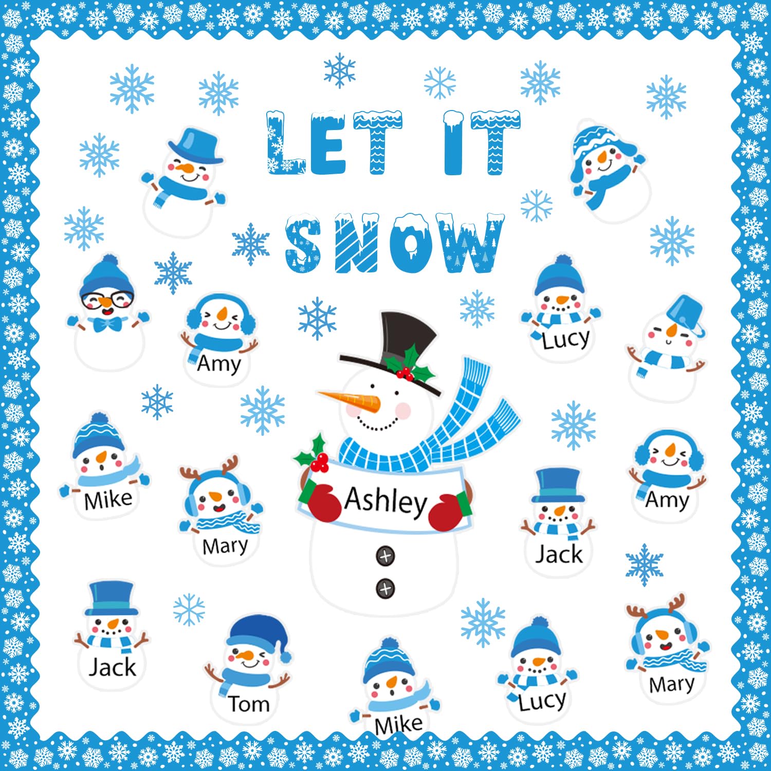 Snowflake Cutouts Glenmal Winter Wonderland Bulletin Board Kit - 85 ...