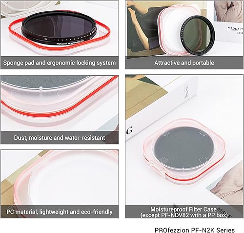 Miniatura 8 de PROfezzion Filtro ND variable de 2.165 in ND2-ND2000 Fader de densidad neutra variable para Nikon D5600 D3500 D3400 con kit de lente de 0.709-2.165