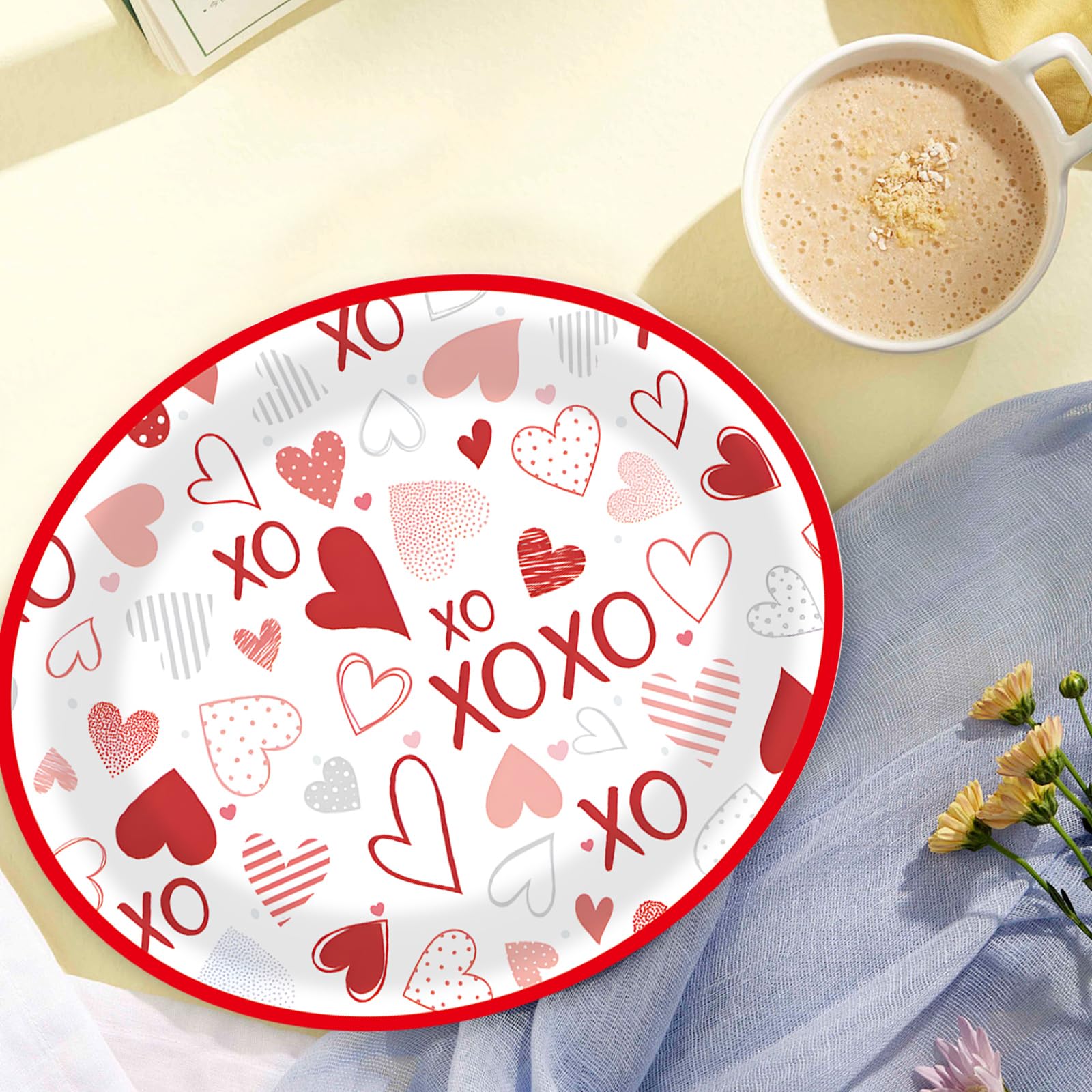50 piatti di carta ovali per San Valentino, a forma di cuore, usa e getta, per feste, 30 x 25 cm, per San Valentino, matrimonio, compleanno, festa della mamma, decorazioni per feste