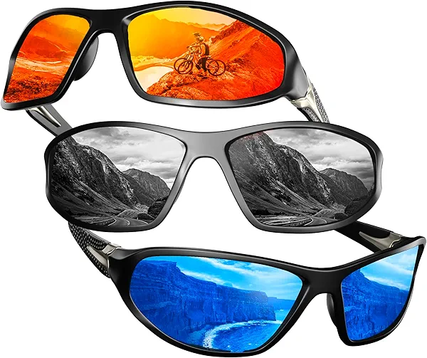 Cywest Polarized Sunglasses for Men & Women - Unisex Sports & Athletic Sunglasses for Cycling, Driving, Fishing, Running & Outdoor Activities - Lightweight Sun Glasses & Goggles with UV400 Protection