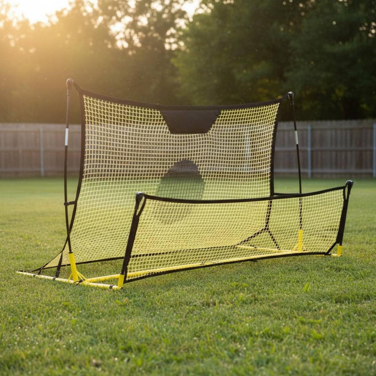 Qianly Porta Calcio Pieghevole Allenamento Rete Ritorno Pieghevole Stabile Attrezzatura Sportiva per Bambini, Giardino, Campo Sportivo, Palestra