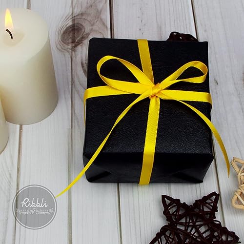 Miniatura 294 de Ribbli - Cinta de satén roja de doble cara, 1 pulgada x 25 yardas, uso para ramo de lazos, envoltura de regalo de Navidad, arreglo floral Rojo