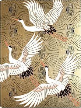 Fine Art Canvas Crane Japanese Jewel Canvas Wall Decor by Artist Nikki Chu for Living Room, Bedroom, Bathroom, Kitchen, Office, Bar, Dining & Guest Room - Ready to Hang - 24 in x 32 in