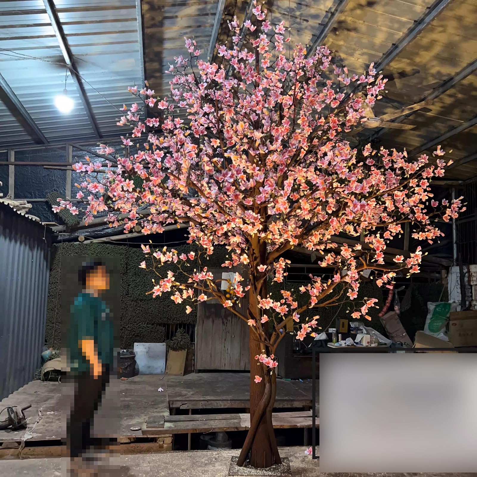 LXYDJPW Landscape Tree Encrypted Silk Flower Wishing Tree Simulation Plants Artificial Cherry Blossom Trees for Living Room Wedding Hotel Shopping Mall Decoration 2.3x2m/7.5x6.6ft