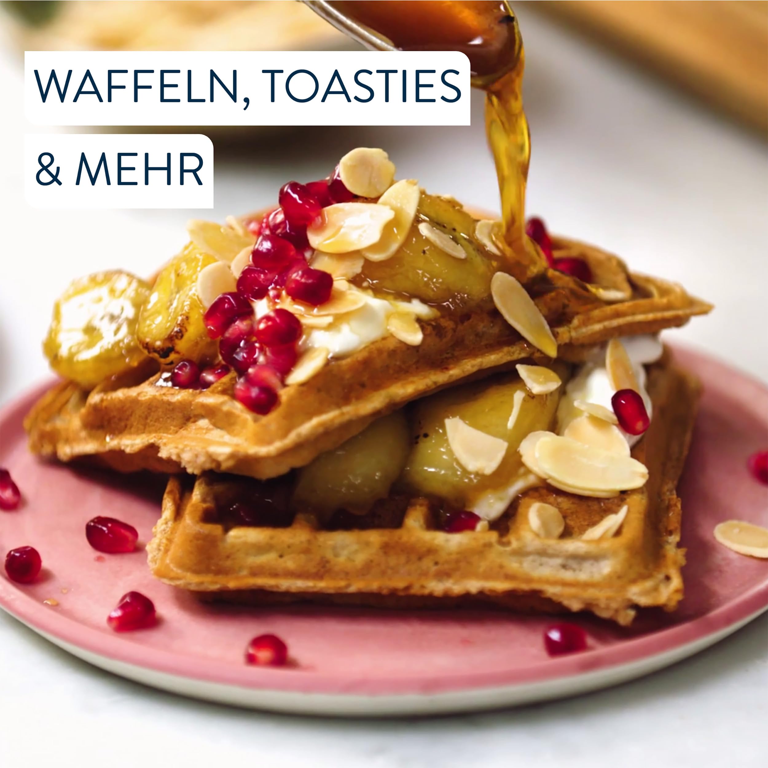 Tefal Jamie Oliver 2-in-1 Sandwich-Waffel-Kombigerät, Antihaftbeschichtete Platten, spülmaschinengeeignet, Betriebs- und Temperaturkontrollleuchte, Kabelaufwicklung, Edelstahl/Schwarz, SW70J810