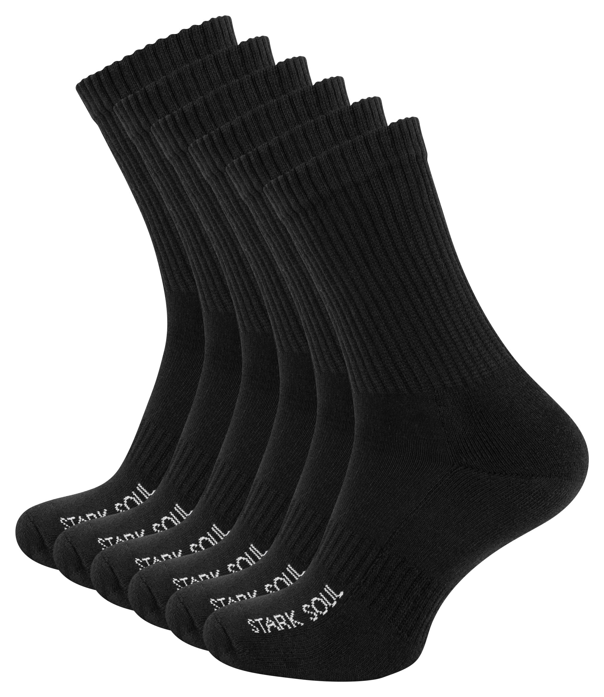 Stark Soul Men's 6 Pairs - Black Sportsocken Socks, 6 Pairs-Black, 43-46