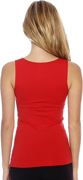 Just Love Womens Solid Stretch Tank Top 6812-RED-2X-3X