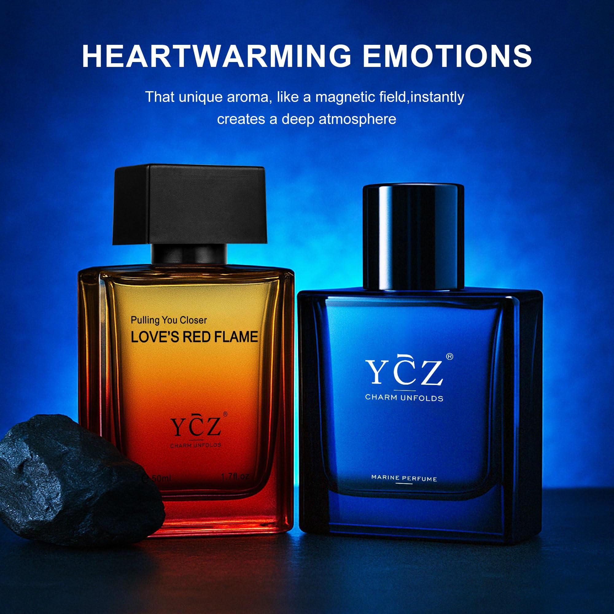 Ycz Parfum für Herren Set,2 X 1.7oz Lang anhaltender Eau de Parfum Herren,Meeres-und orientalische Holz–,Eignet sich für viele Anlässe und ist das perfekte Geschenk für den Gentleman