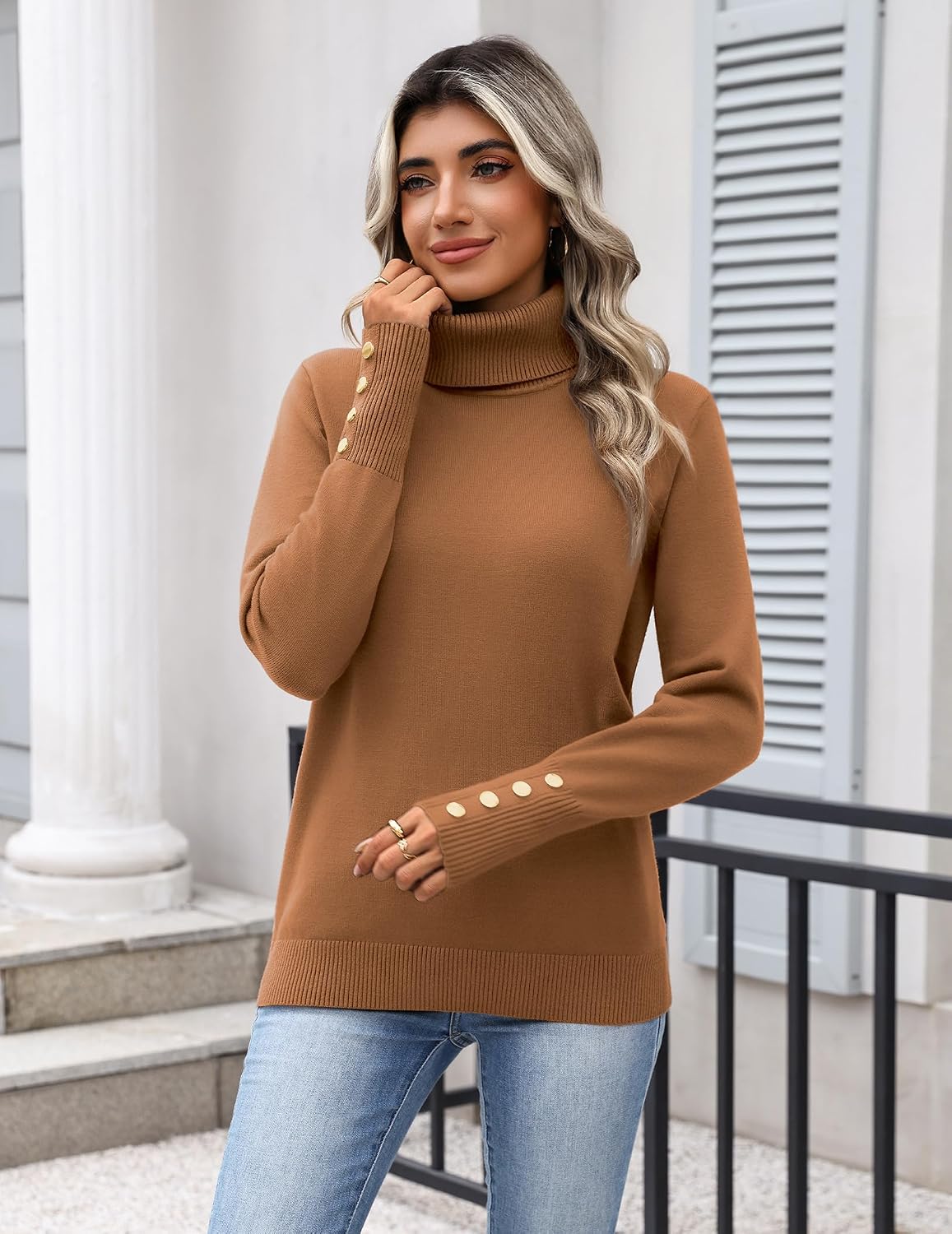 Zeagoo Womens Turtleneck Sweater Long Sleeve Pullover Fall Basic Jumper Top image 4