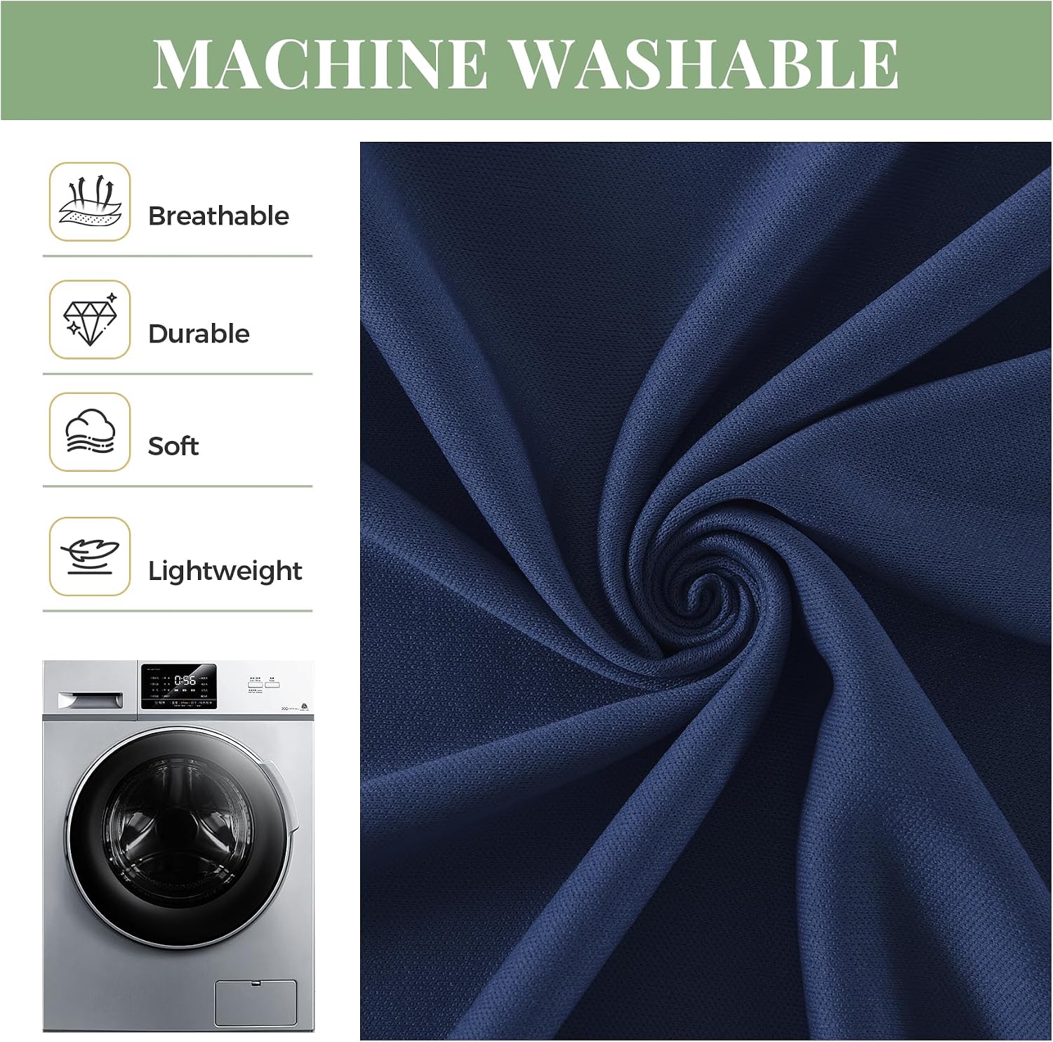 Navy Blue Square Tablecloths 34x34 Inch 4 Packs,Stretch Fitted Square Table Cloth Washable Fabric Card Table Cover with Pleated Ruffle Skirt for Dining,Kitchen,Buffet Parties,Trade Show,Vendor Stand image 3
