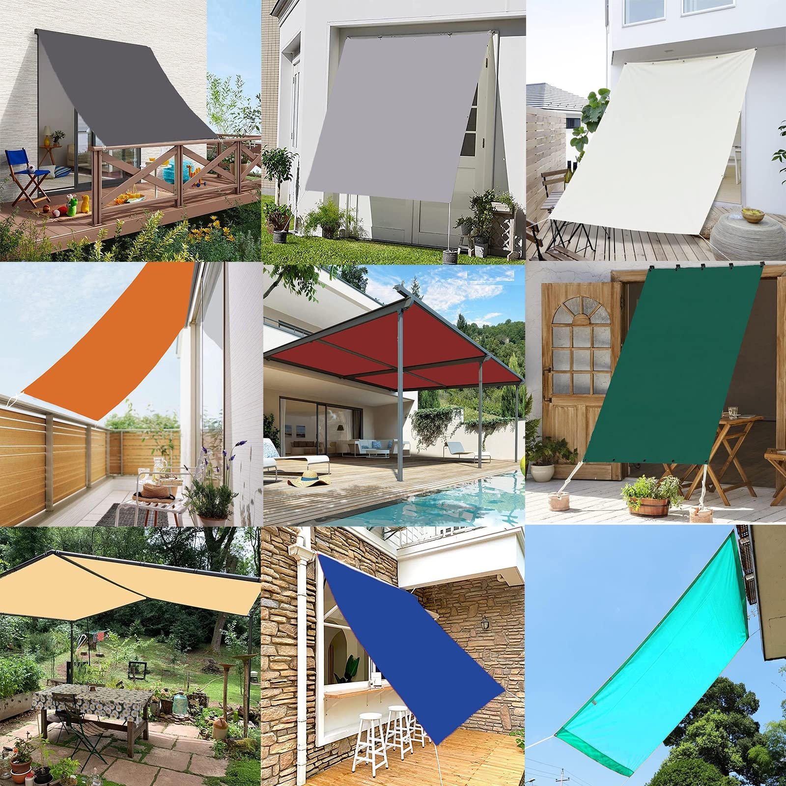 Blok UV, ogrodowy żagiel przeciwsłoneczny, 1 x 3,6 m, poliestrowy baldachim z linami, do patio, do użytku na zewnątrz i na zewnątrz, biała osłona przeciwsłoneczna zapewnia skuteczną ochronę przed
