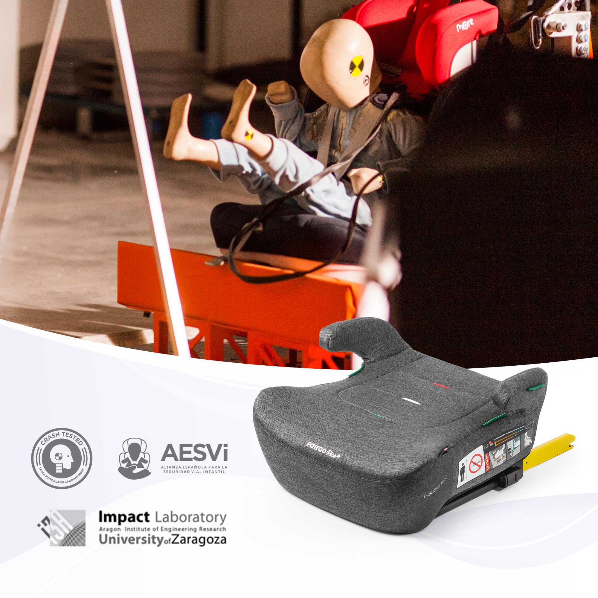 BABYAUTO – Alzador de coche Seguro y Cómodo PICO - I-size - desde los 7 a los 12 años - ISOFIX - para niños desde los 125 a 150 cm de altura (ROYAL RED)