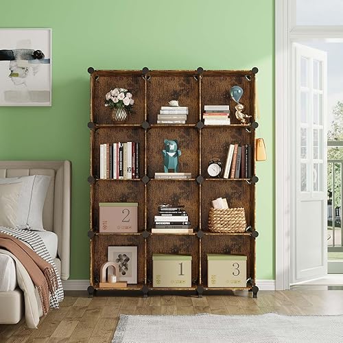 Miniatura 2 de GREENSTELL Organizador de armario, organizador de almacenamiento de 12 cubos con mazo de goma, estantes de almacenamiento portátiles para armario,