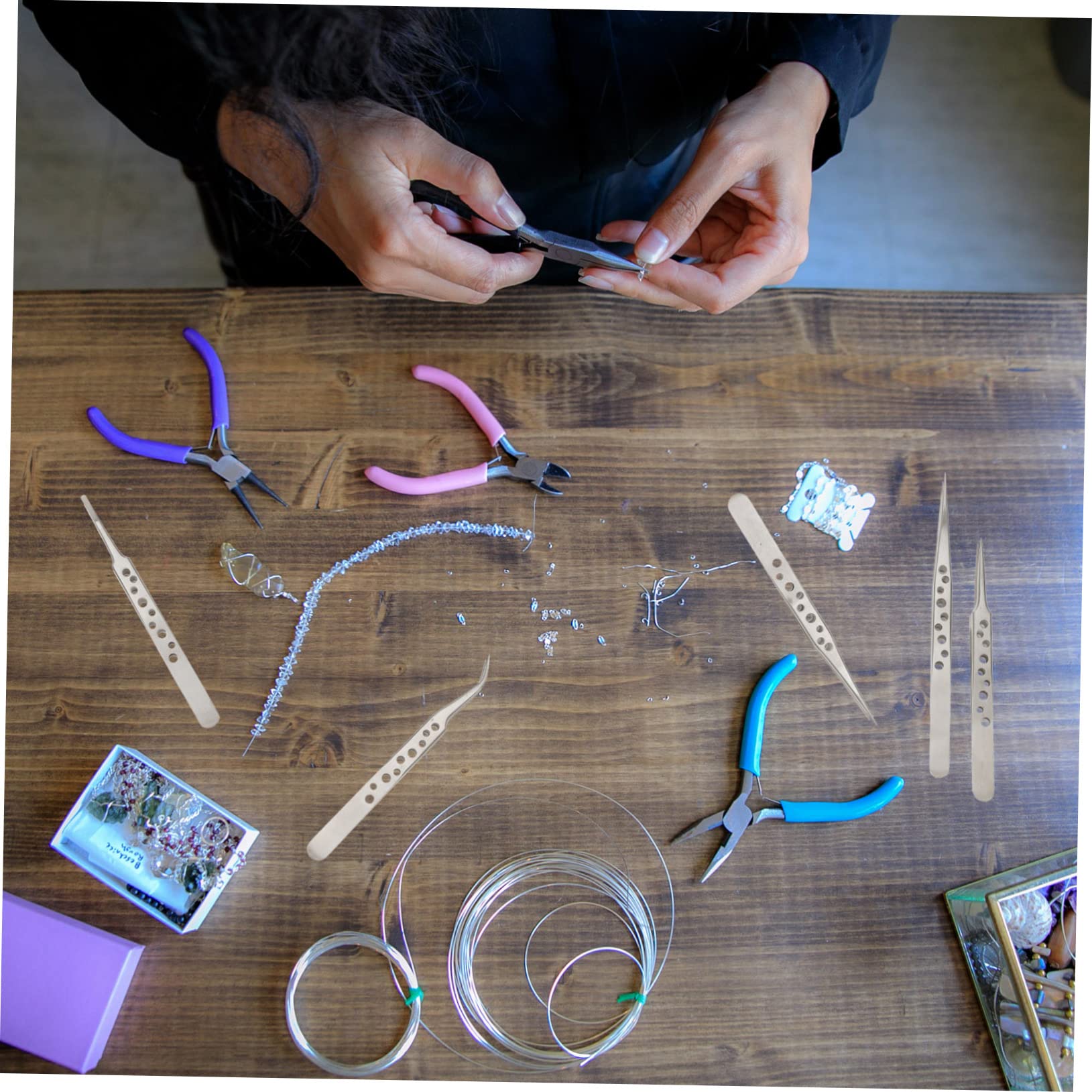 NUOBESTY 3 Set Pinzette Di Precisione Per Pinzette Pinzette Saldatura Mestiere Saldare Attrezzo Utensili Attrezzi Pinzette Elettroniche Argento Acciaio Inossidabile 5 Pezzi * 3