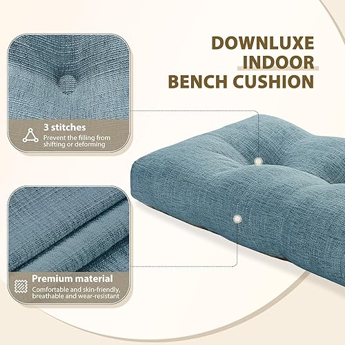 Miniatura 2 de downluxe Cojín de banco de interior para muebles de interior, cojín de asiento de banco de espuma viscoelástica texturizada antideslizante, 36 x 14