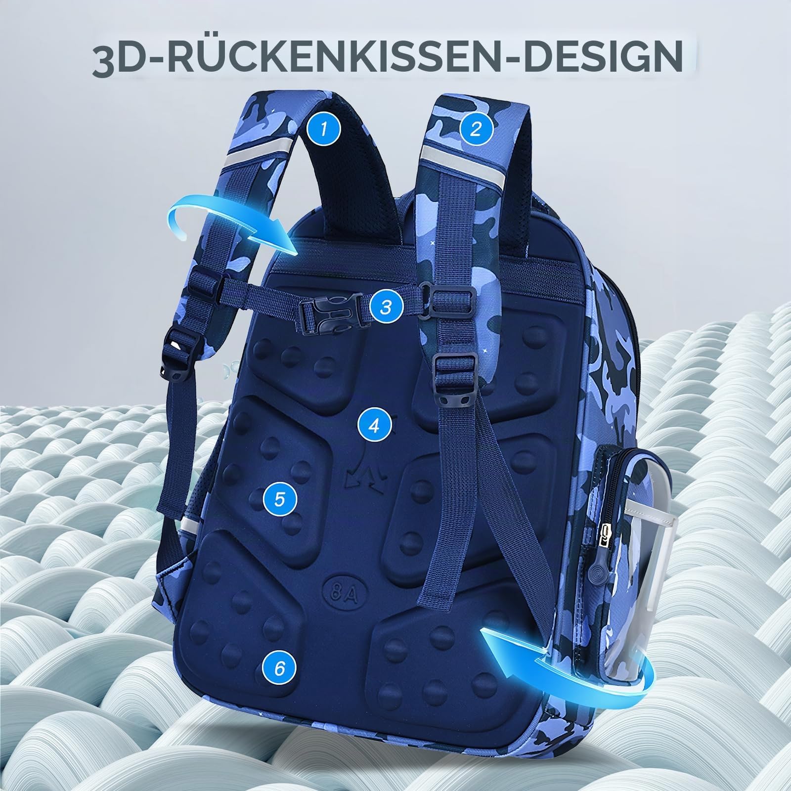 Amythe Schulrucksack Jungen 1-5 Klasse mit Reflektierend für Schul