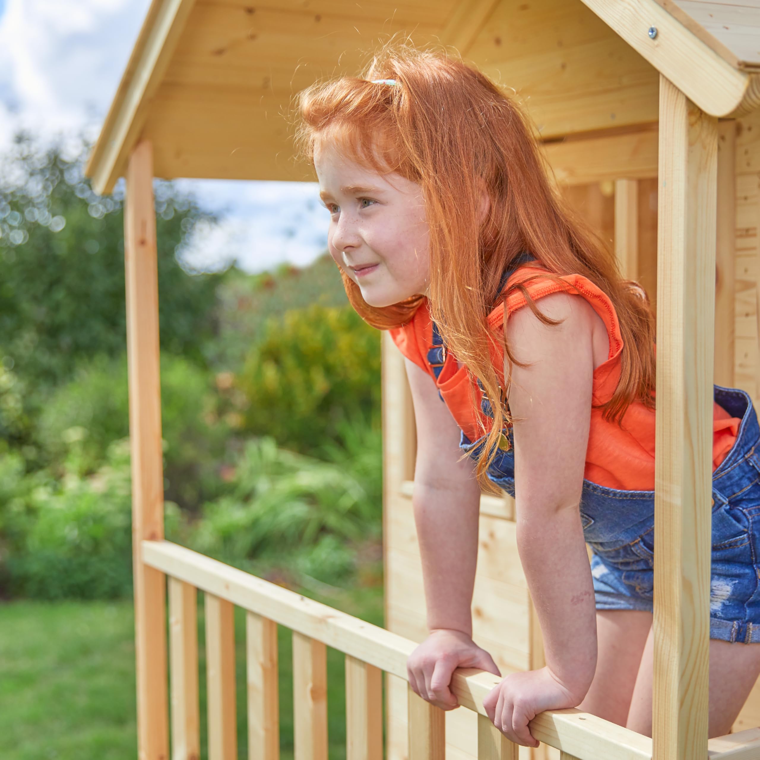 TP Toys Maisonnette en Bois Colline avec Glissière 1,8 m – Bac à Sable Ombragé – Terrasse surélevée 120 cm – Kit d’Ancrage Inclus – Dès 3 Ans – pour Jardin