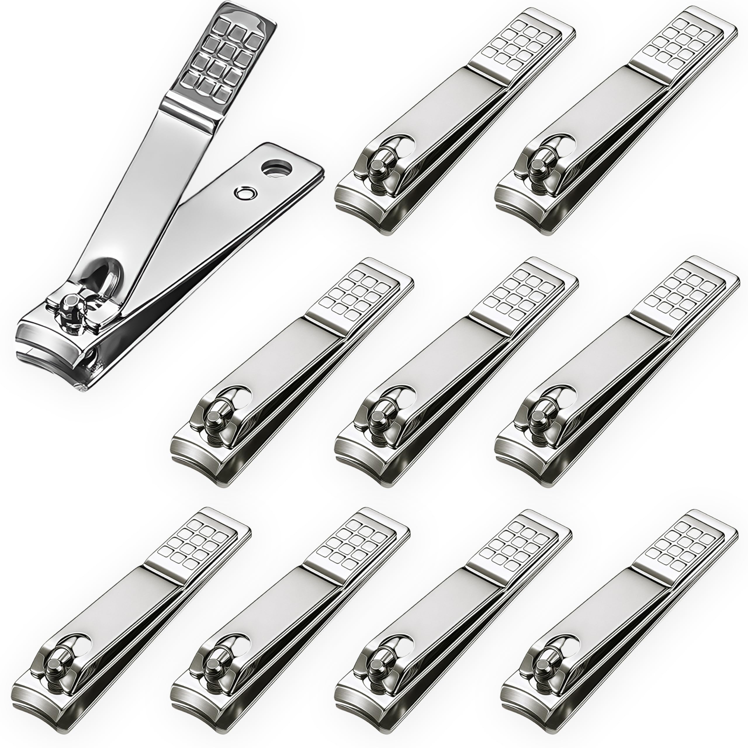AVERZELLA 10-Pack Toenail Clippers Nail Clippers Bulk, Fingernail Toe Nail Clippers Pack Travel Size, Stainless Steel Nail Clippers Multi Pack for Men