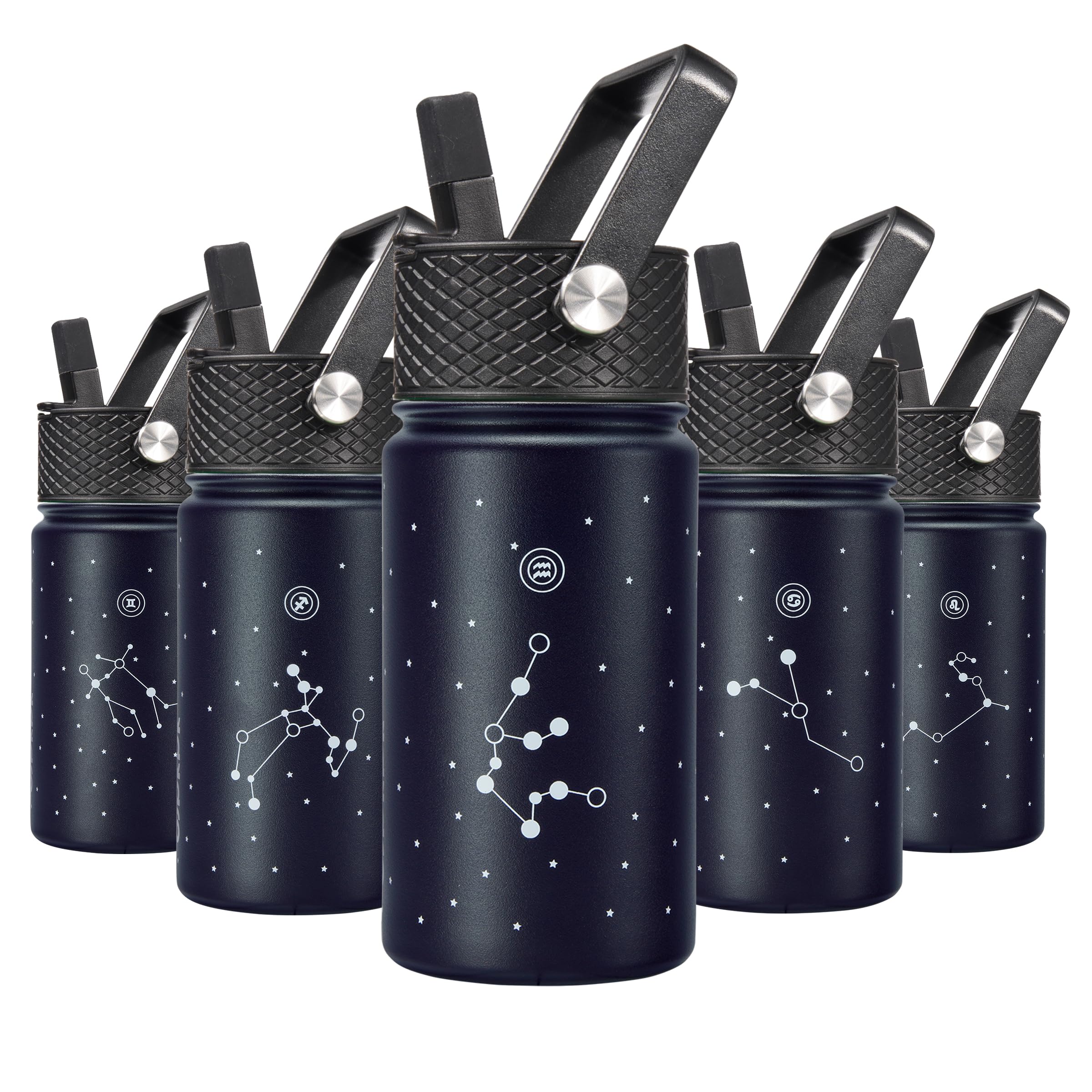 BJPKPK Insulated Water Bottle, 15oz Stainless Steel with Straw Lid