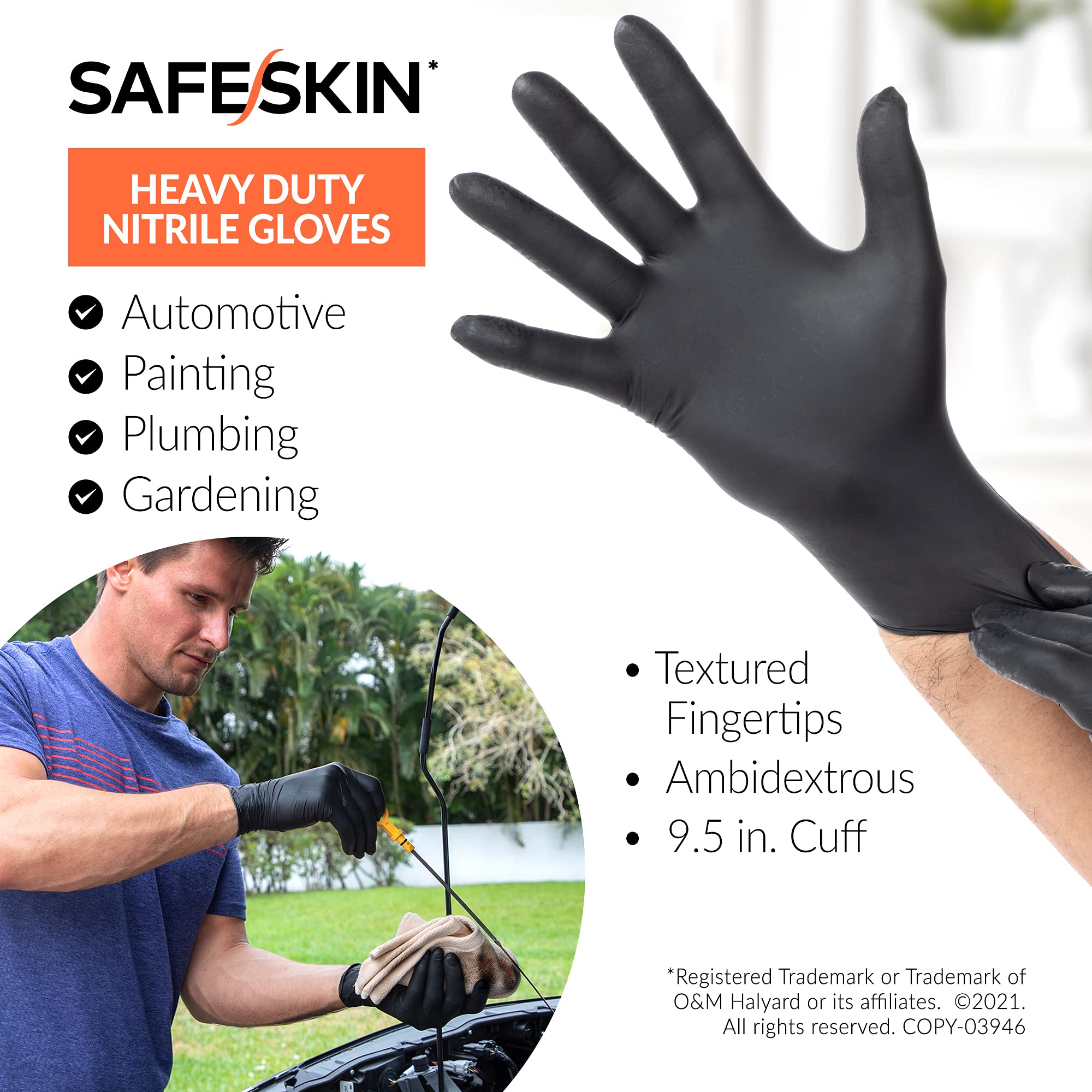 SAFESKIN* Disposable Nitrile Gloves in POPNGO* Pack (40 or 160 Count