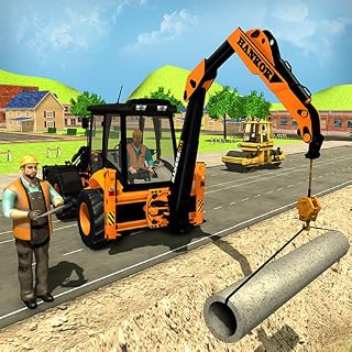 Cidade Road Builder Pipe Line & Cidade Construção Escavadeira Simulador Guindaste jogos para crianças Carregador Truck Sim jogo livre 2018