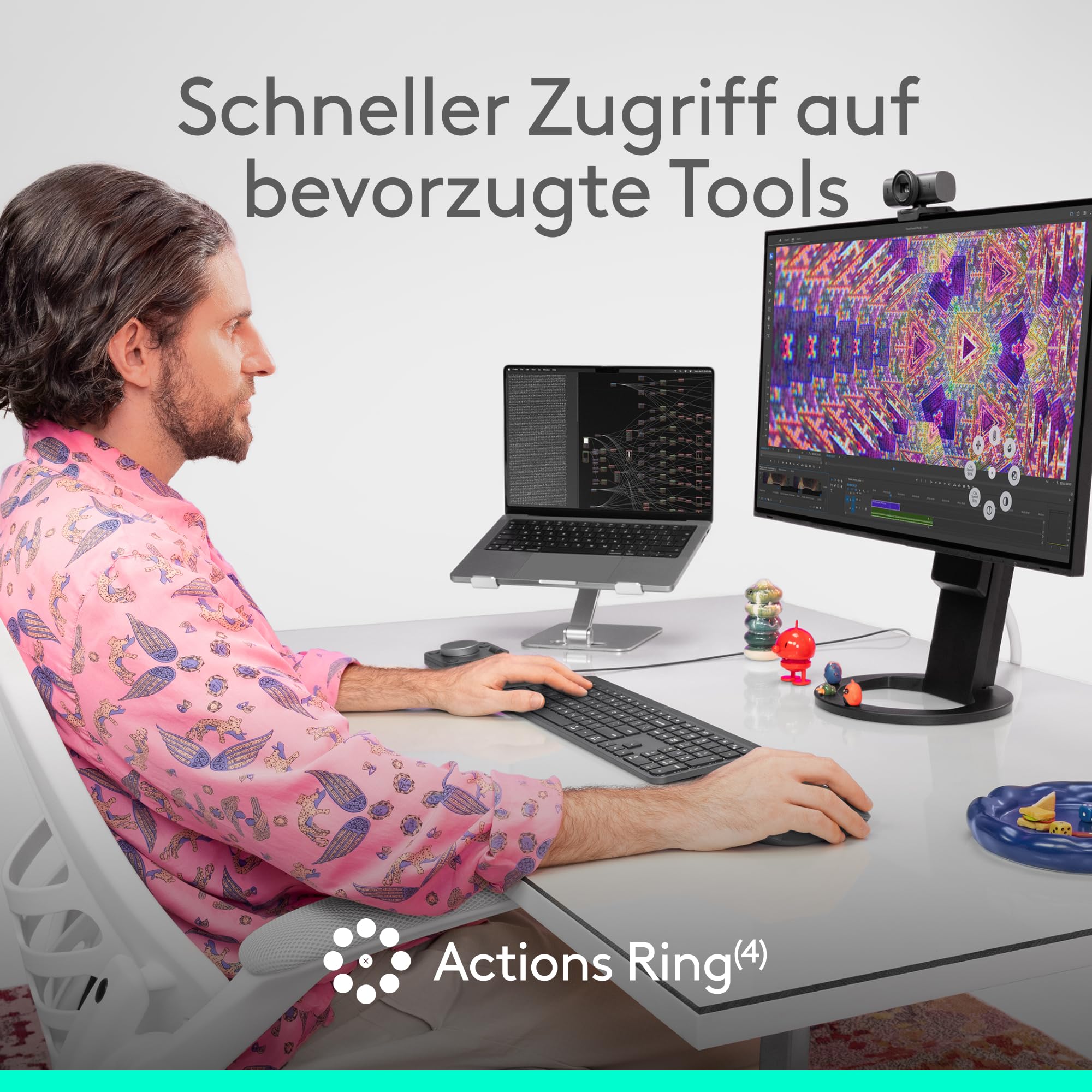 Logitech MX Master 4 for Business, kabellose Maus mit leisen Klicks, 8K DPI, MagSpeed-Scrollrad, Logi Bolt Empfänger, Bluetooth, Actions Ring, Haptik, Aufladen über USB-C – Grafit