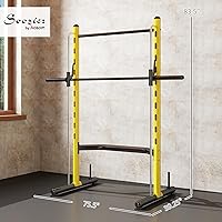 Vista 7 de Soozier Squat Rack with Pull-Up Bar, Adjustable Power Rack with Barbell Bar, Multi-Functional Bench Press Rack for Home Gym Strength Training