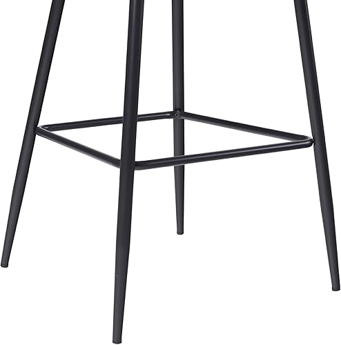 Miniatura 5 de Walker Edison Taburete de bar tapizado moderno con marco de metal, 2 piezas, color hongo