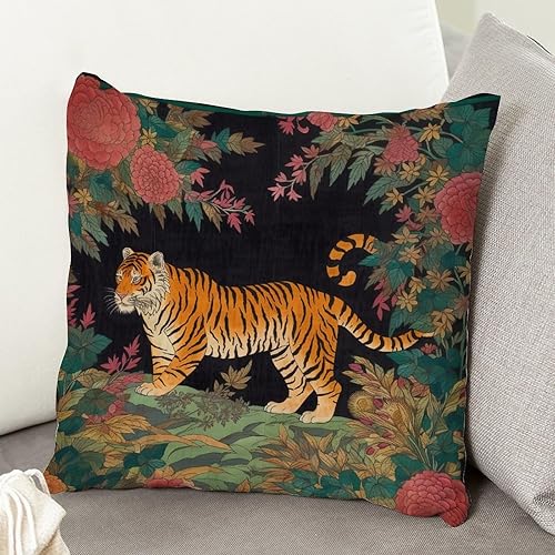 Vista 72 de ArogGeld Chinoiserie - Funda de cojín con estampado de leopardo y guepardo fucsia, con manchas de animales de vaca, color rosa oscuro, decoración