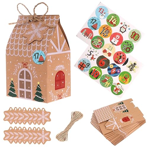 Advent Calendar Box 24 Christmas Advent Gift Box Parties Personalised Advent Calendar with 24 Number Stickers - DIY Christmas Advent Calendar for Christmas Decoration