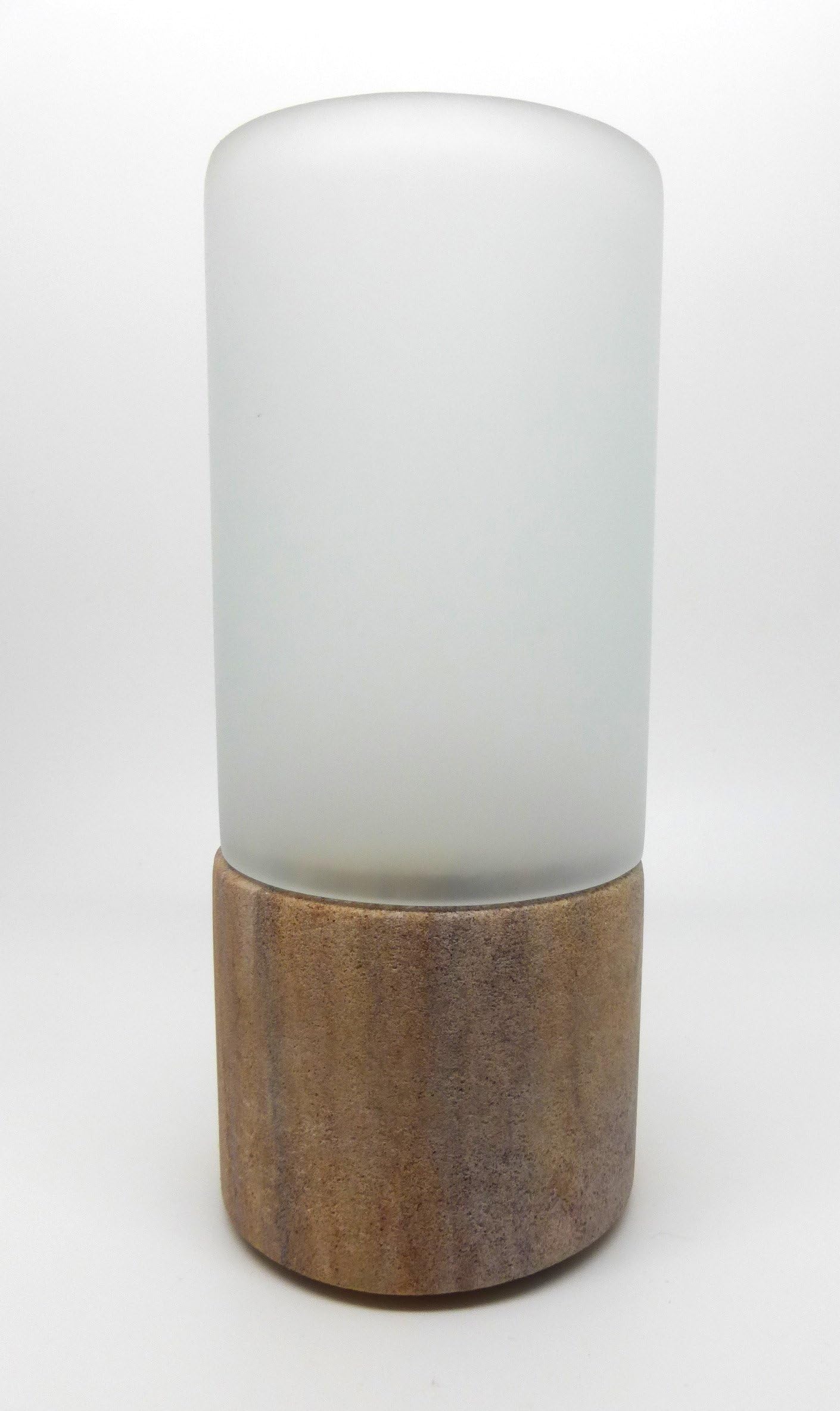 Sand Stone Tealight Candle Holder With Frosted Shaded Glass