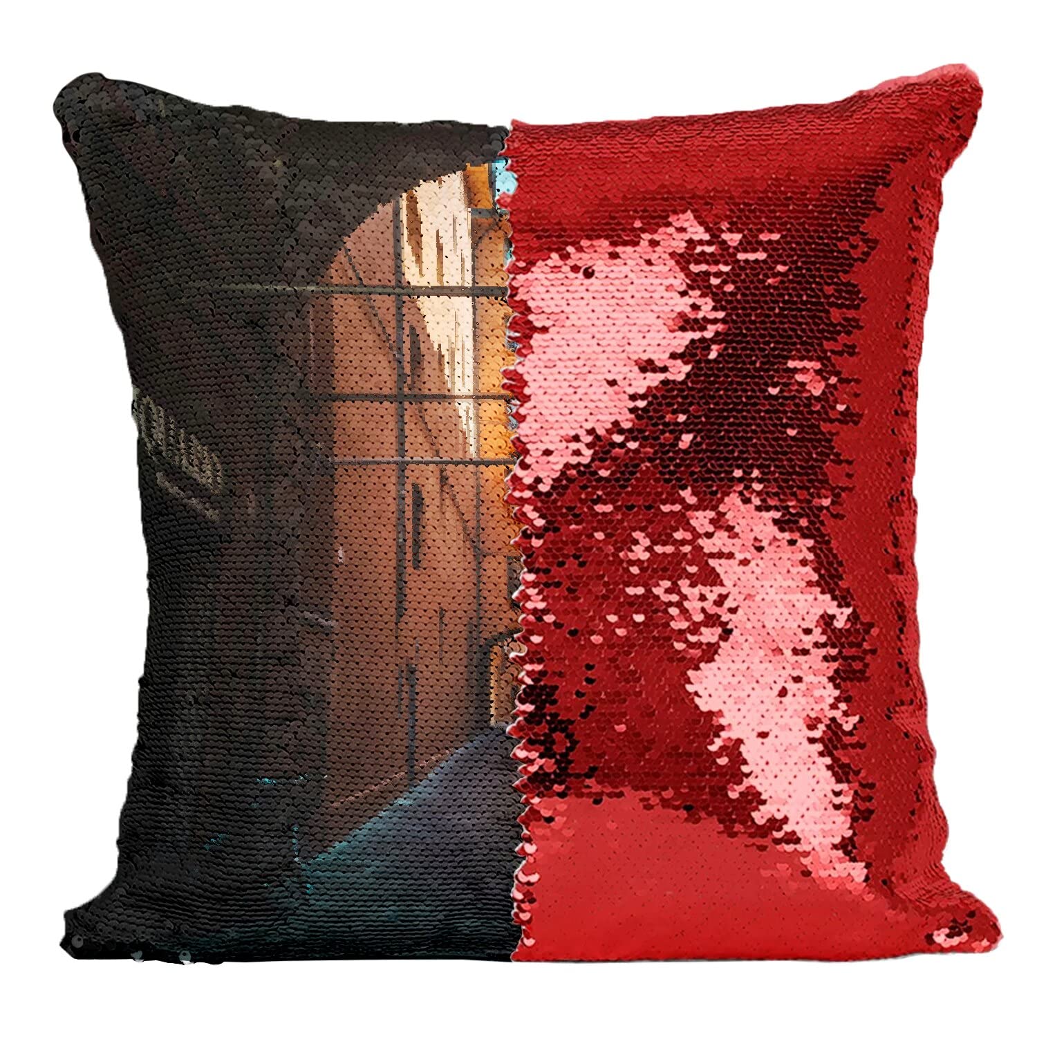 Coussin Sequin Paillettes Rouge un cadeau original pour passionnés