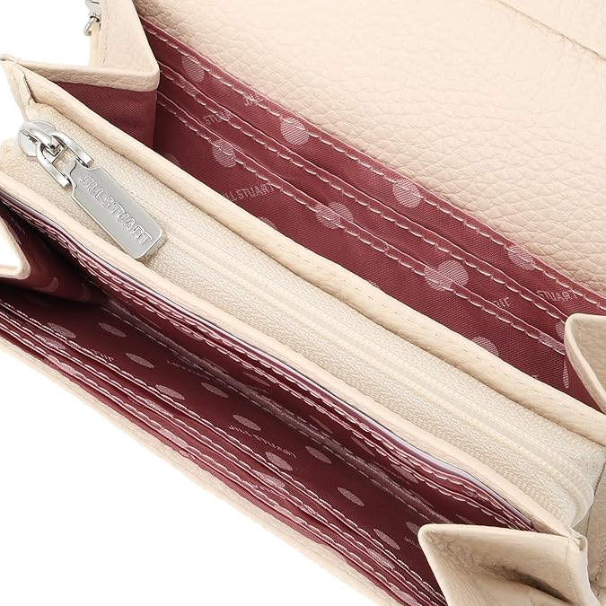 ジルスチュアート 2つ折財布 ルナティ グレー レザー くるみボタン JILL STUART（ジルスチュアート） 二つ折り財布 本革 レディース