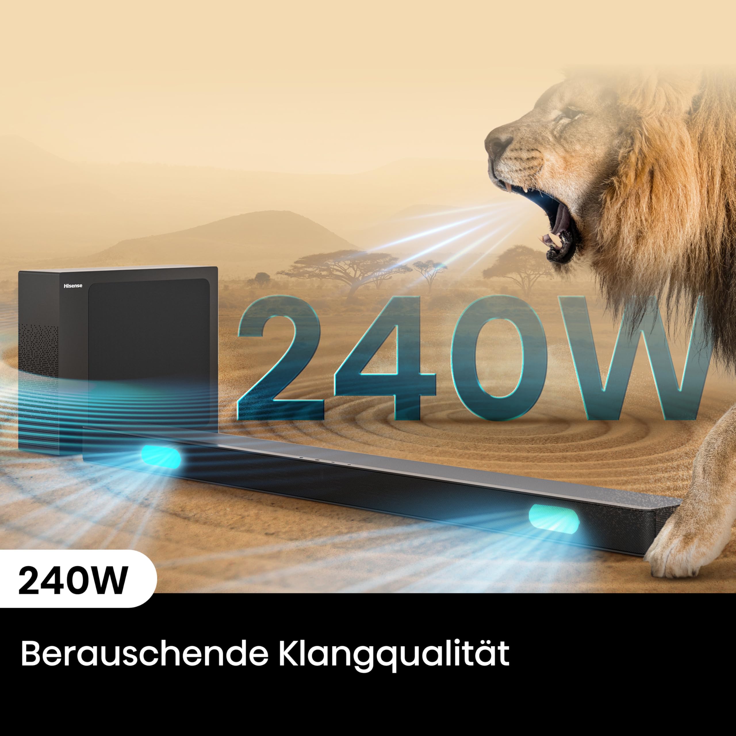Hisense Bundle of 50E7Q Fehrnseher, 50 Zoll, 4K QLED, Smart TV+ HS2100, 2.1 Kanal Soundbar, 240W max Audio Power,Dolby Audio, DTS Virtual:X, Ultra-Slim Wireless subwoofer, TV Mode, EzPlay