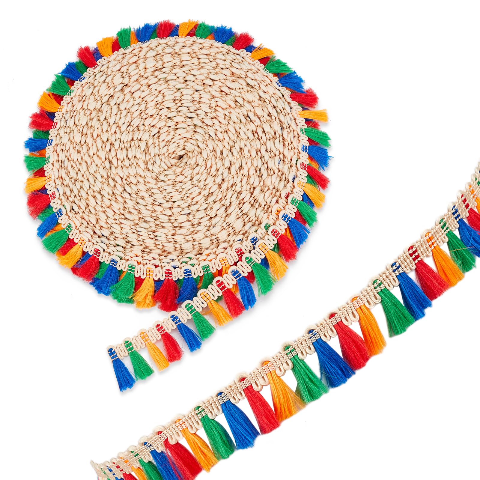 letsinstyle 50 Yards 0.78 Inch Tassel Fringe Trim, Cotton Curtain Border Trim with Tassels, Fabric Border Trim Fringe Ribbon for DIY Crafts Clothing Curtains Waydress and Other Home Decor