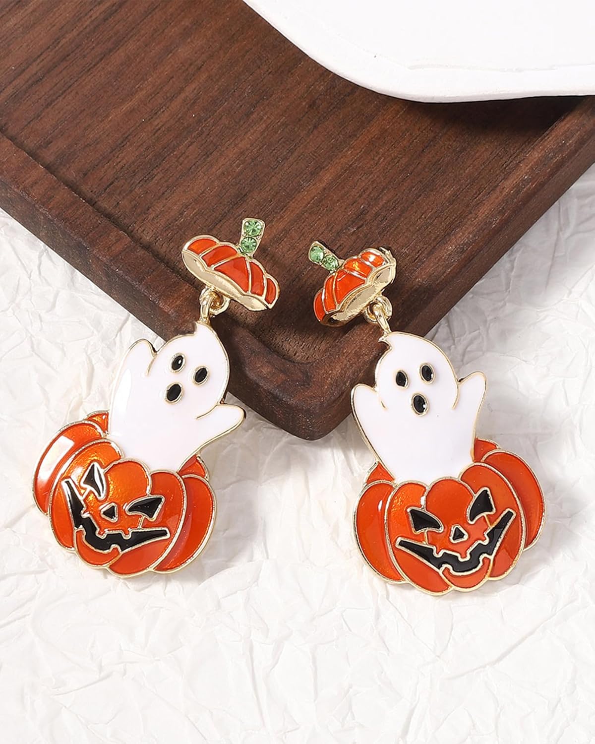Halloween Pumpkin Ghost Earrings for Women Cute Ghost Pumpkin Drop Earrings Halloween Costume Jewelry Accessories for Her - Image 5