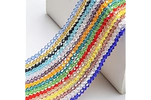 3MM Bicone Glass Beads, 15 Colors Total 1950 Pcs Faceted Crystal Beads Strand