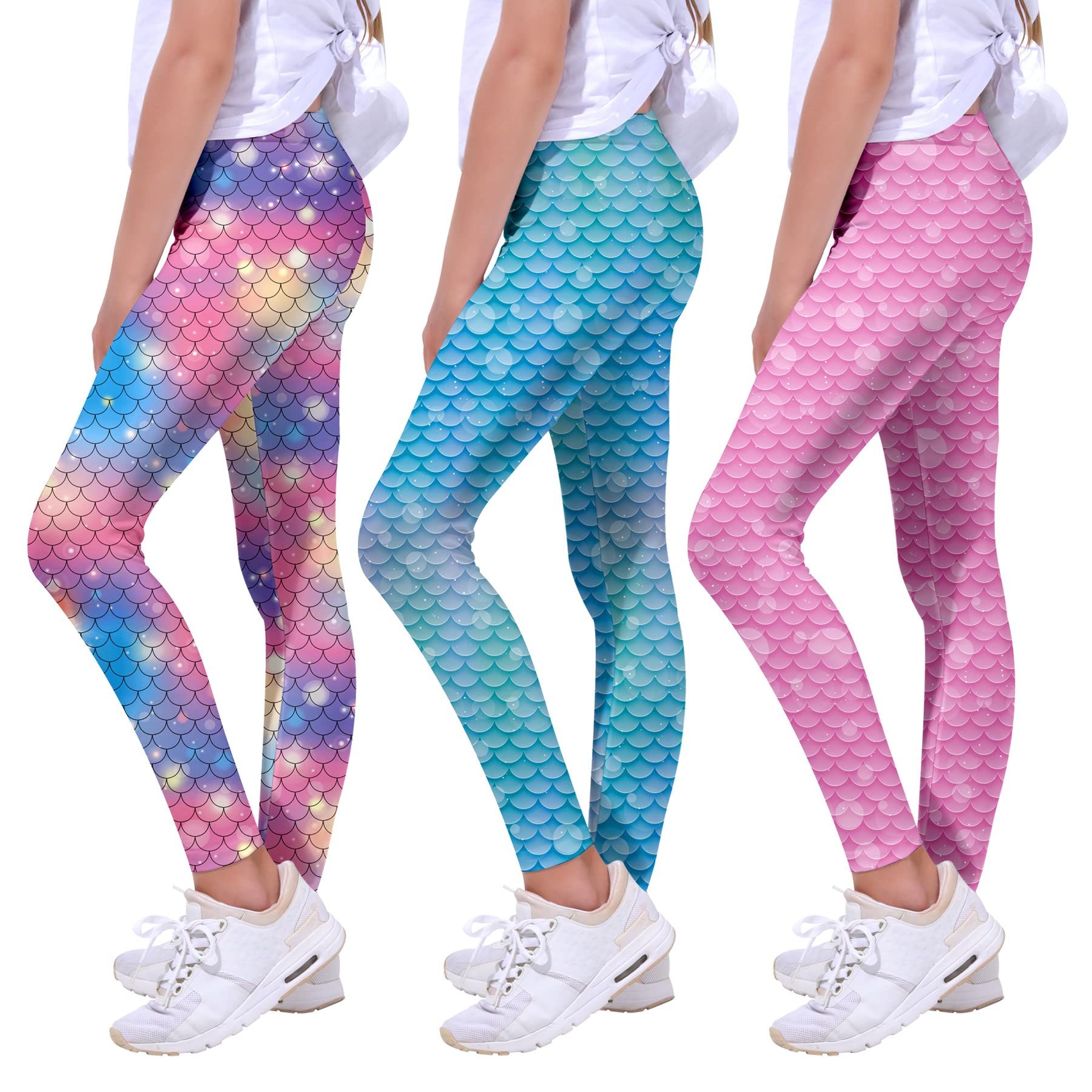 Quedoris Girls Printed Leggings Yoga Pants Multipack Leggings for Kids in 3t to 13 Years