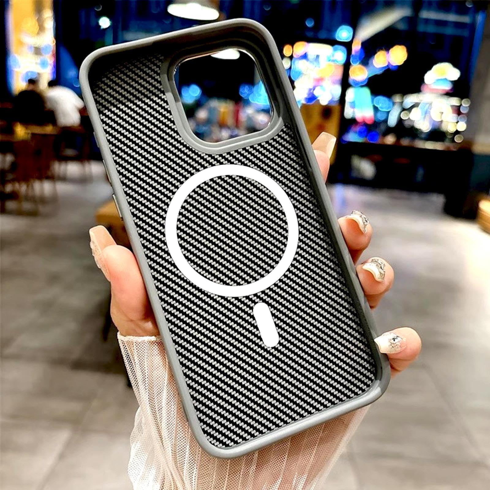 Amazon.co.jp: 高級カーボンファイバーワイヤレス充電カバー（iPhone14