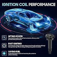 Vista 2 de Paquete de 4 bobinas de encendido con 4 bujías de iridio compatibles con Toyota Camry Yaris Echo Prius C Yaris Scion xA xB L4 1.5L, reemplazo