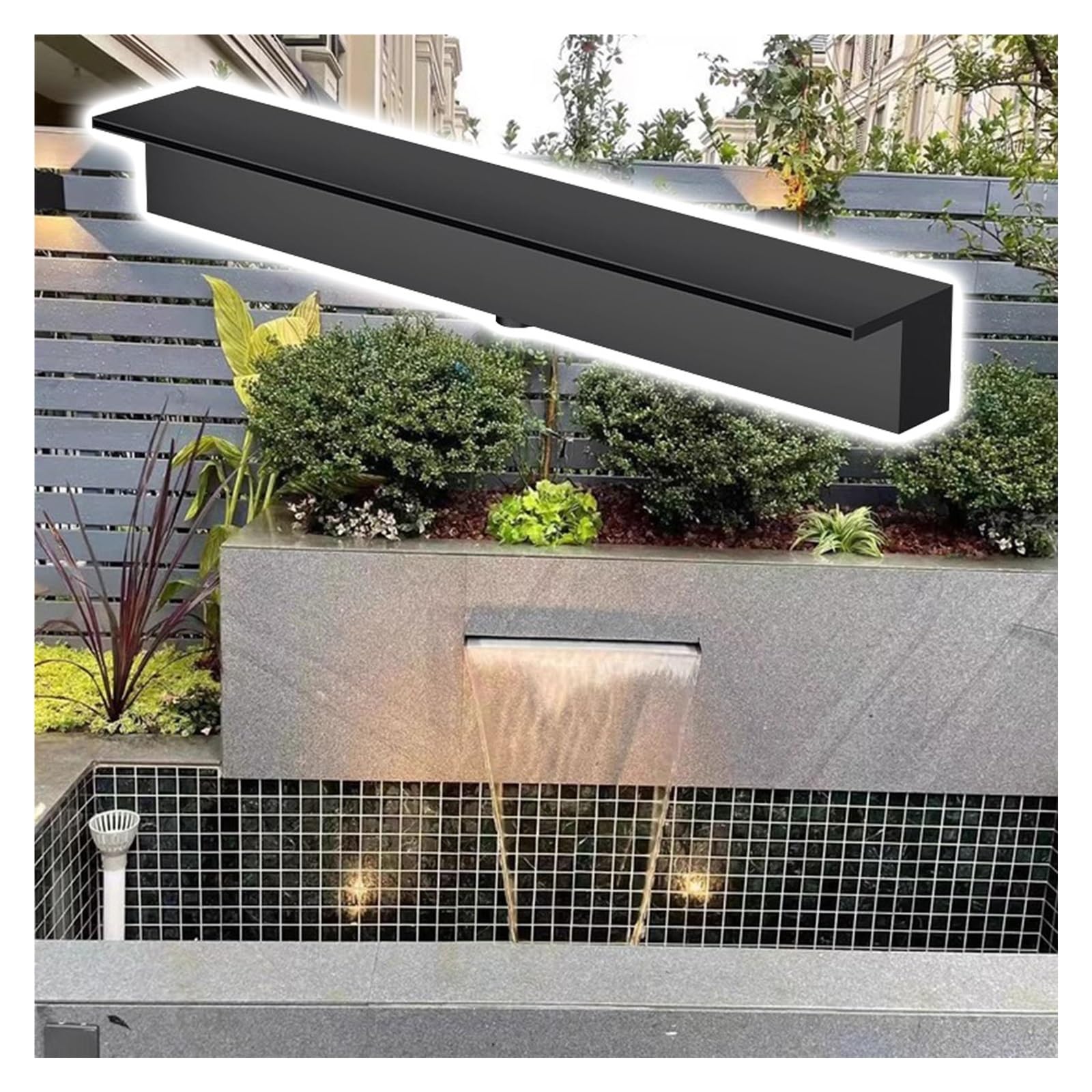 Genérico Kit de desagüe para Cascada de Estanque, tubería corrugada de Alta Resistencia para estanques de jardín y Peces, desagüe de Cascada de Acero Inoxidable para EST