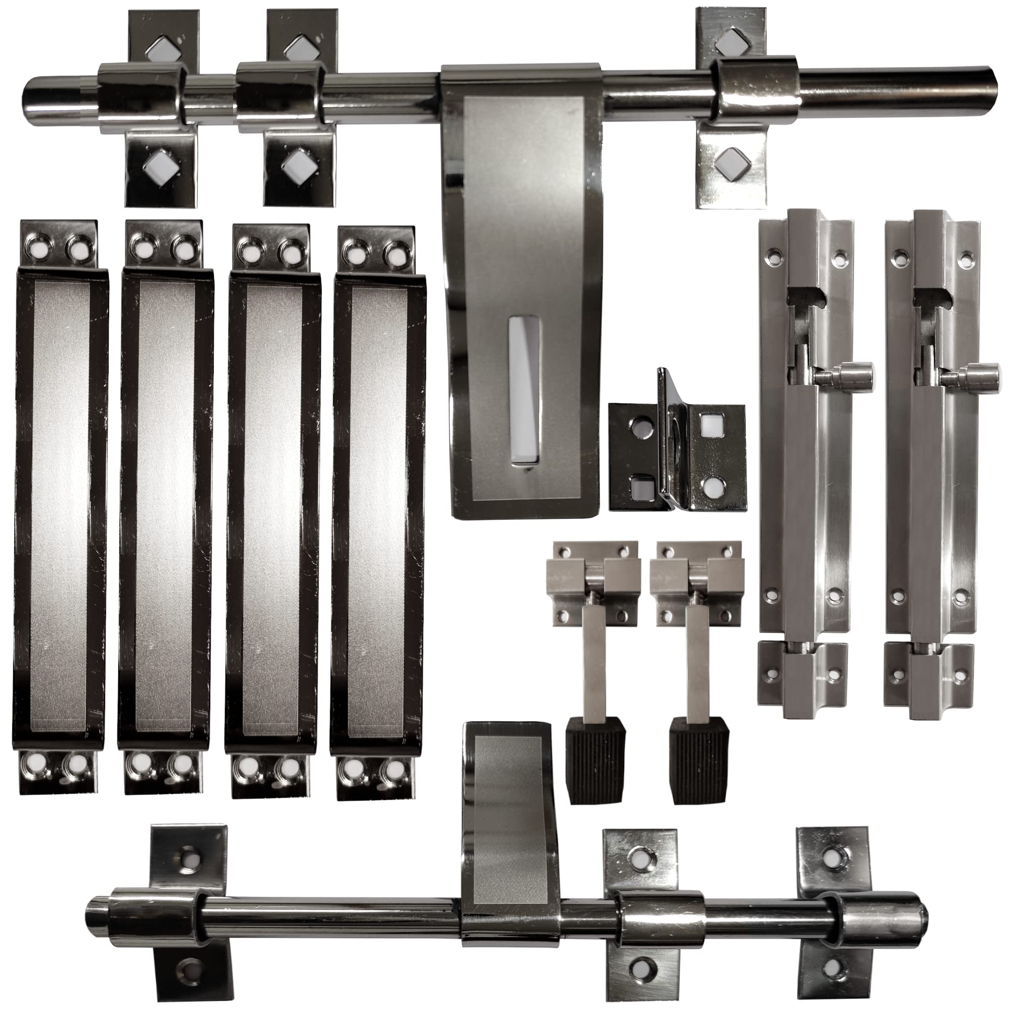 CIRCLE Door KIT/Aldrop Kit/Gate Hardware/Door kundi Set|/12 inches Double Door Kit Set/Hardware Accessories Kit/1 Big frunt AL Drop 12''/1 Latch 10''/4 Handles 6''/2 Tower Bolt 6''/2 Door Stopper-image-18