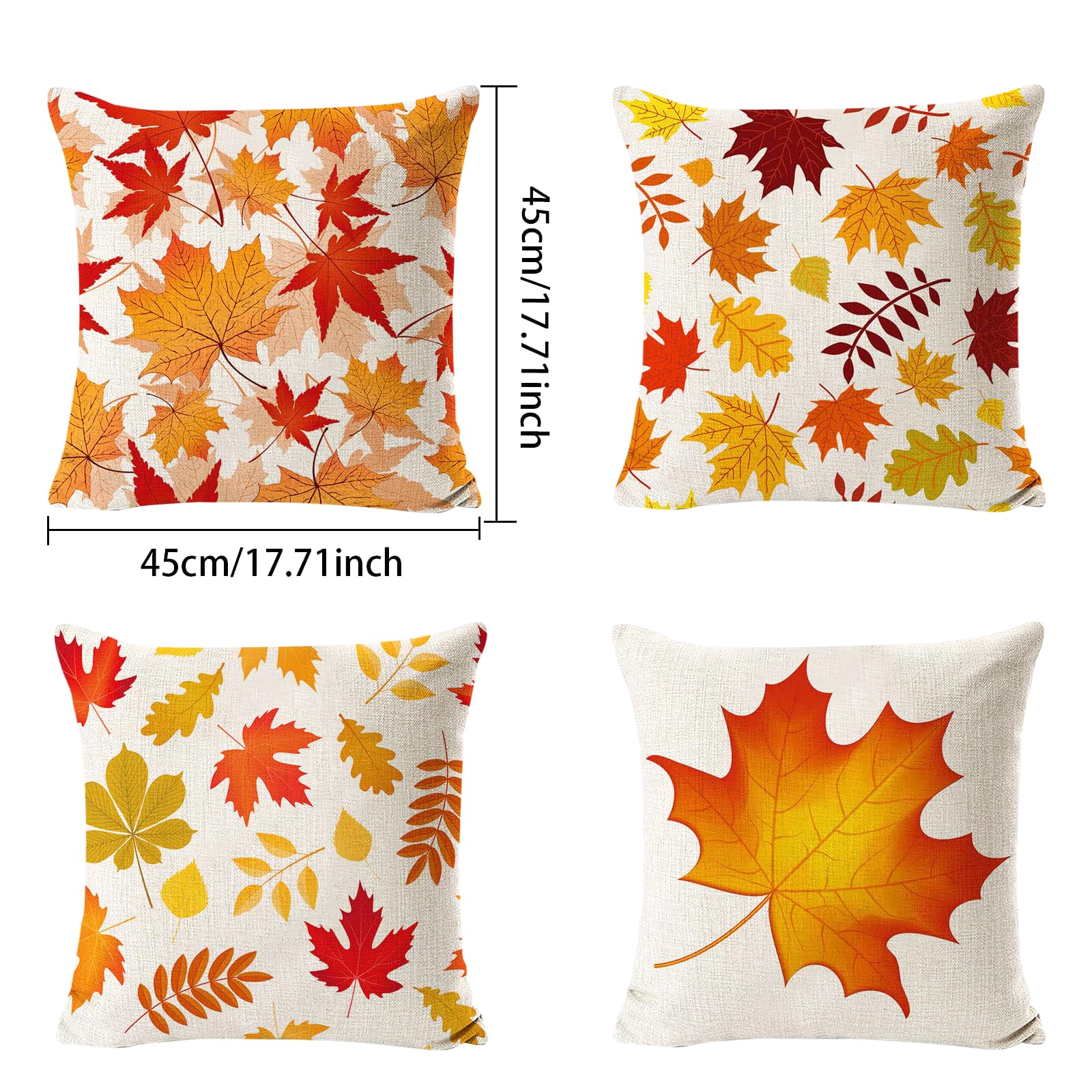 Housses De Coussin Automne Motif Citrouille – Lot De 2, 40x40 Cm, Tissu Doux, Pour Canapé Ou Chambre - 9