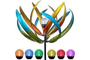 Multi-Color Tulip Solar Wind Spinner