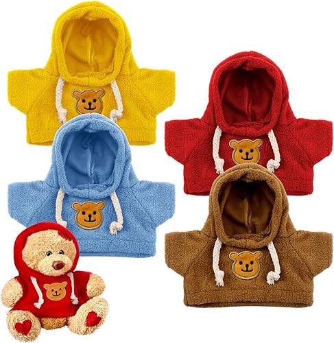 Bencailor 4 piezas de ropa de muñeca de 11.5 pulgadas, accesorios de Navidad con capucha y sudadera con capucha, ropa de punto para decoración de