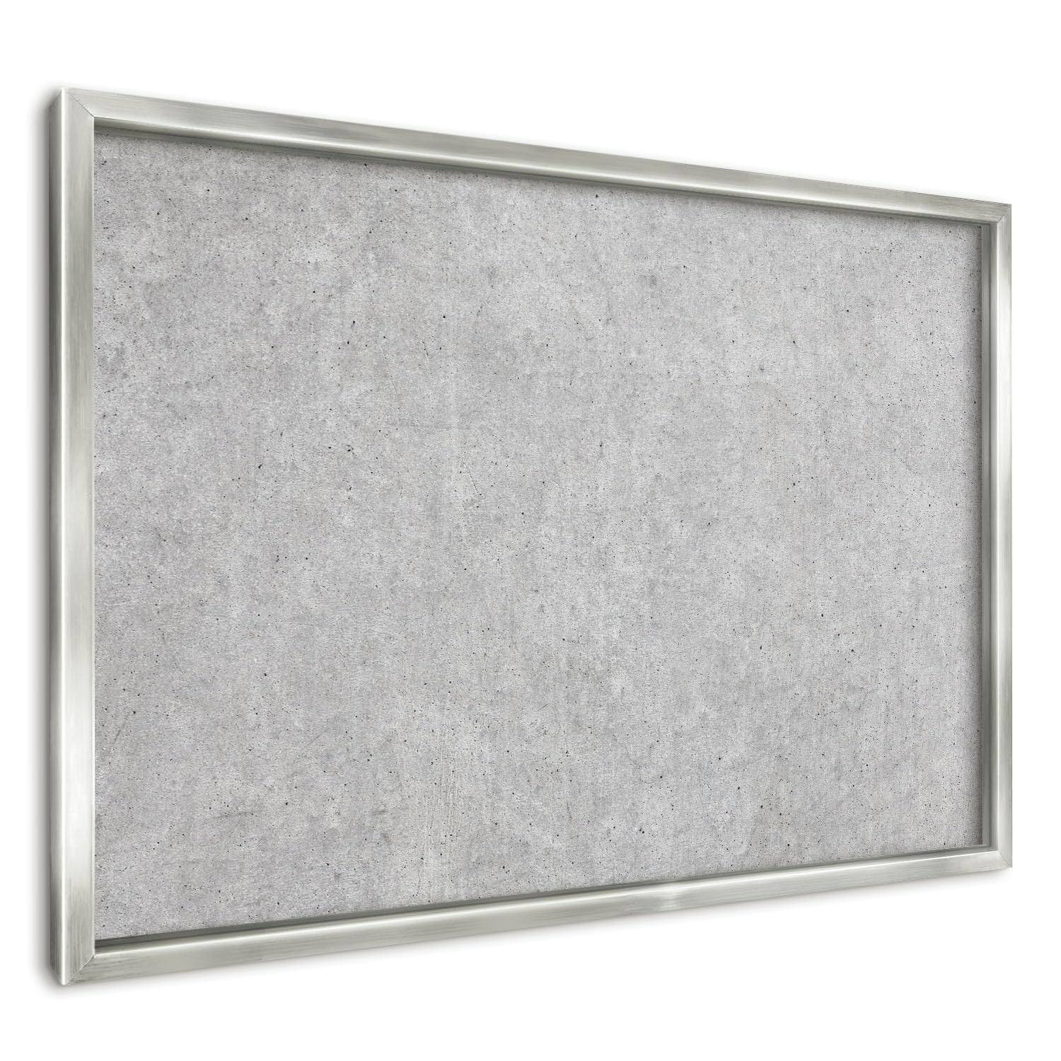 Panel Magnético Informativo 60x40 cm | Marco Plateado | Textura Gris | Montaje Fácil | Pizarra de Pared | Para Restaurante y Bar | Expositor para Menú, Ofertas del Día